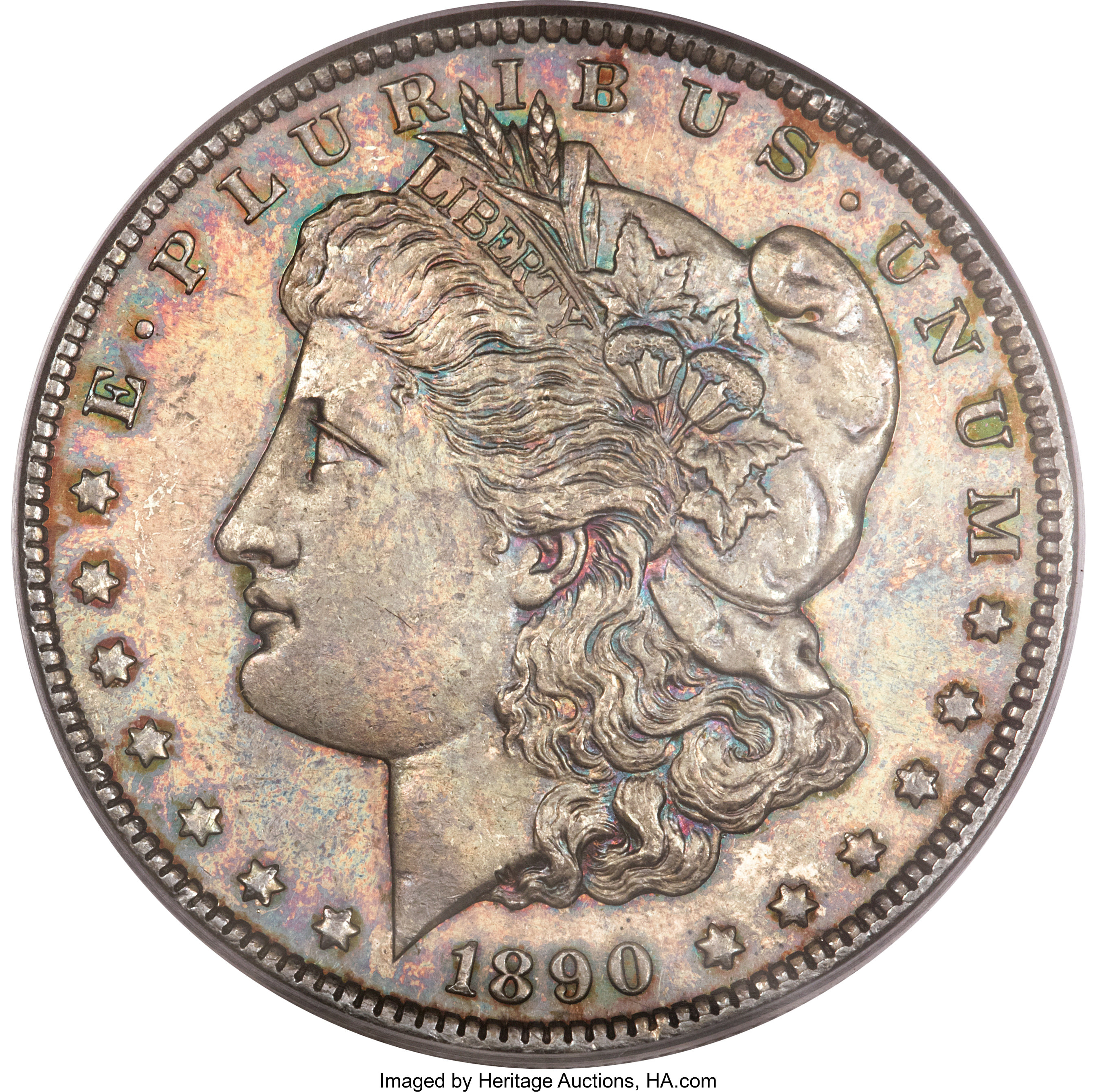 image for: 1890-CC $1 Tail Bar MS64 Prooflike PCGS....