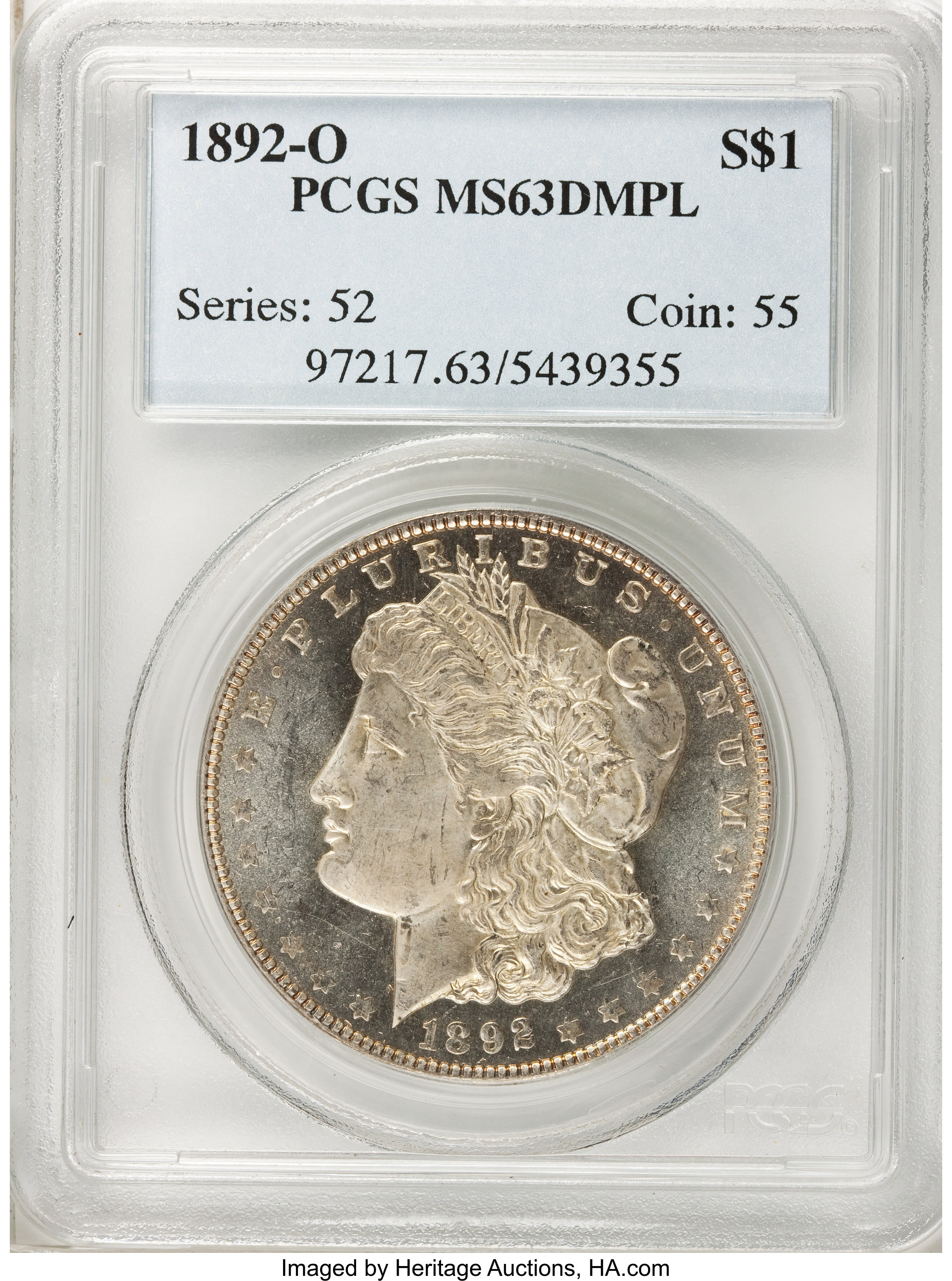 image for: 1892-O $1 MS63 Deep Mirror Prooflike PCGS....
