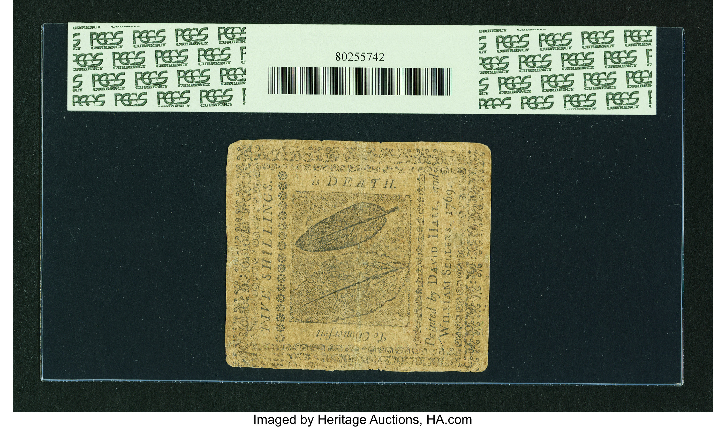 image for: Pennsylvania March 10, 1769 5s PCGS Fine 15....