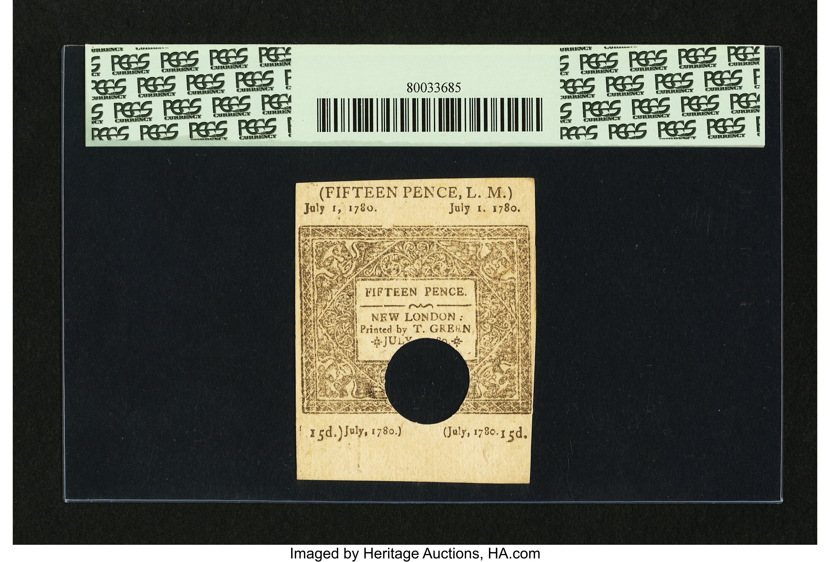 image for: Connecticut July 1, 1780 1s/3d PCGS Choice New 63PPQ, HOC....