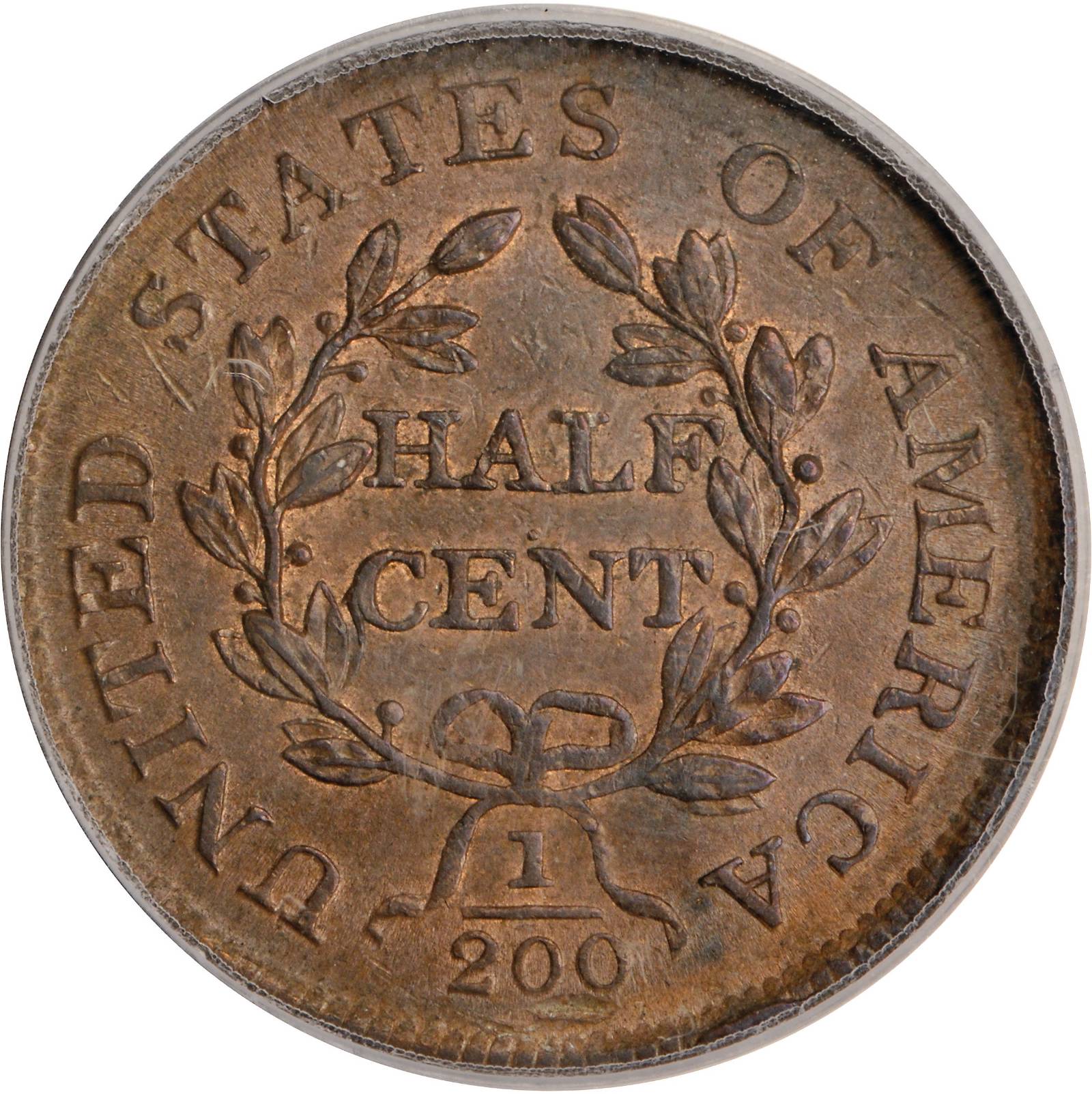 1805 1/2c Small 5, No Stems MS BN MS61 BN thumbnail 2