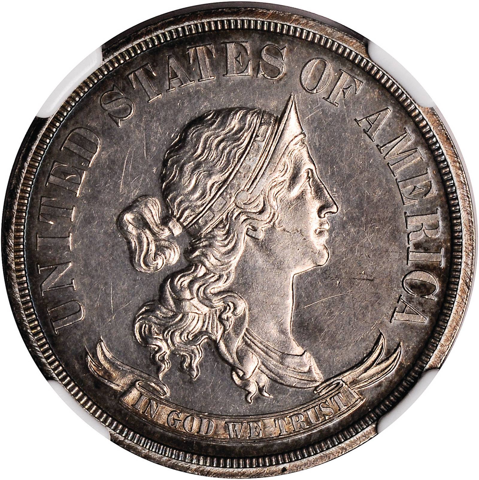 image for: 1869 Pattern Half Dollar. Judd-749, Pollock-832. Rarity-6+. Proof-61 (NGC).