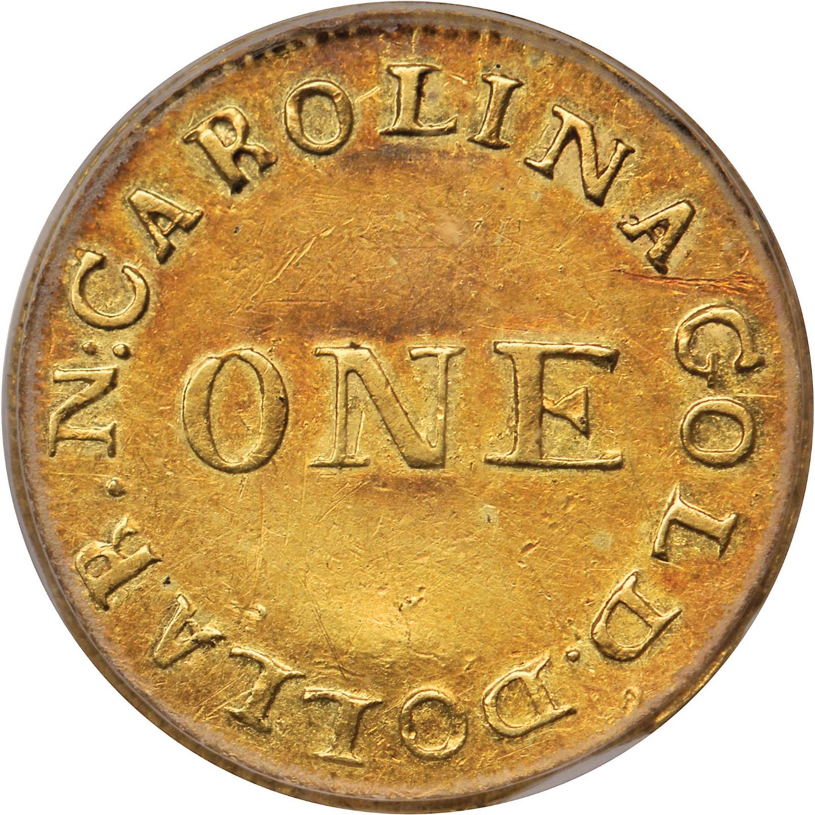 image for: Undated (1834-1837) Christopher Bechtler $1 Gold. K-3. Rarity-6. 28.G. Centered, No Star. EF-45 (PCGS).