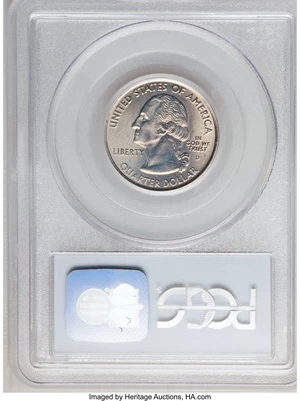 image for: 2000-D 25C Statehood Quarter, New Hampshire--Reverse Clad Layer Missing--MS64 PCGS....
