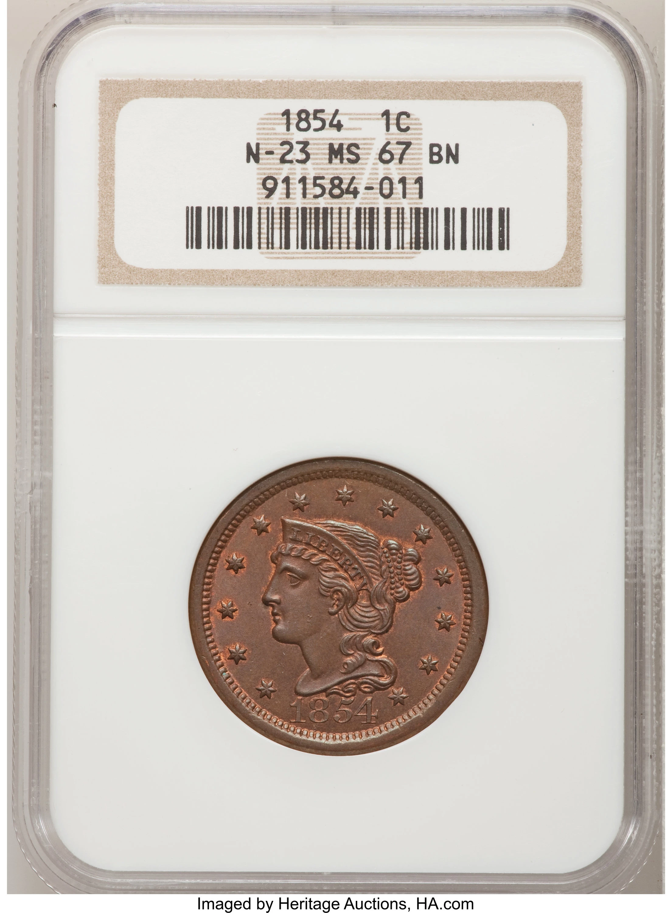 1854 Large Cent - AU Details B2 Free Shipping With Five Items