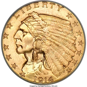 image for: 1914 $2 1/2 MS67 PCGS....