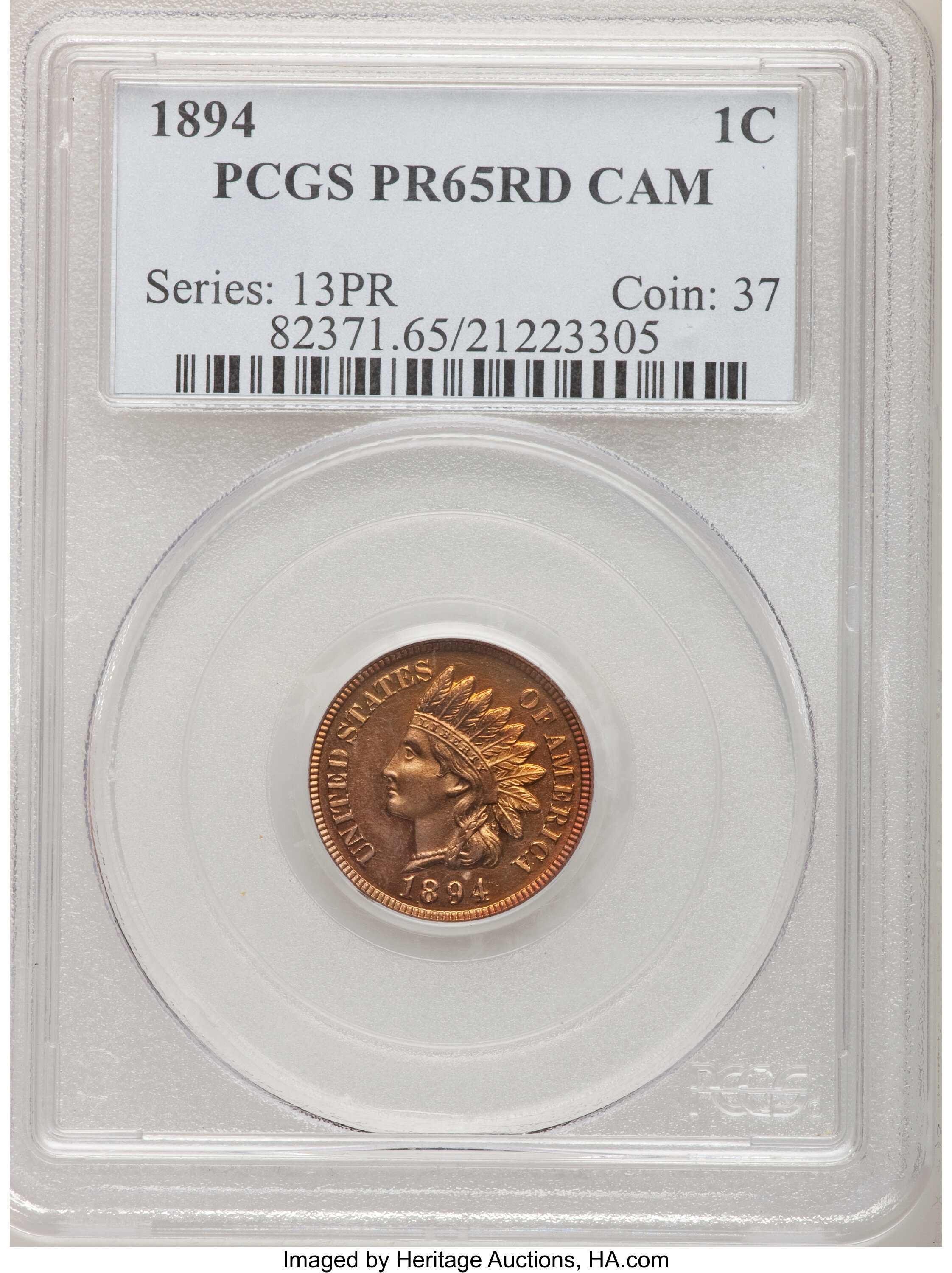 image for: 1894 1C PR65 Red Cameo PCGS....