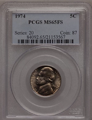 image for: 1974 5C MS65 Full Steps PCGS. PCGS Population (37/12). NGC Census: (1/3). (#84092)...