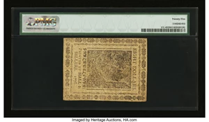 image for: Continental Currency July 22, 1776 $8 PMG Very Fine 25....