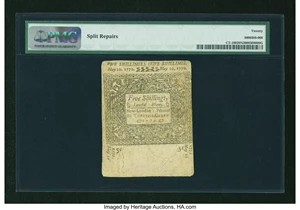 image for: Connecticut May 10, 1770 5s PMG Very Fine 20 Net....