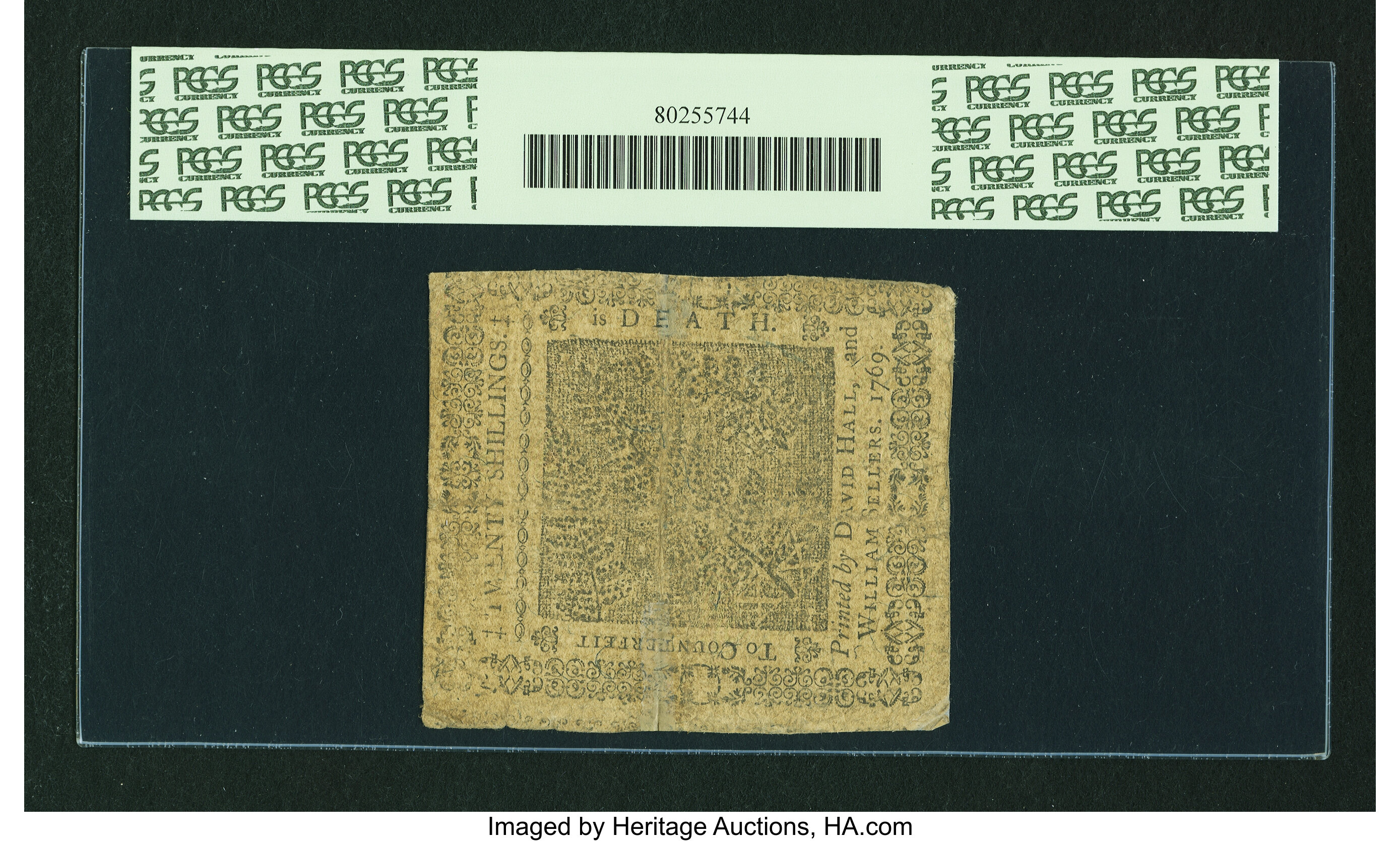 image for: Pennsylvania March 10, 1769 20s PCGS Apparent Very Fine 20....