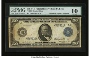 image for: Fr. 1053 $50 1914 Federal Reserve Note PMG Very Good 10....