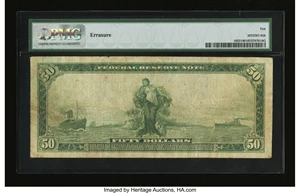 image for: Fr. 1053 $50 1914 Federal Reserve Note PMG Very Good 10....