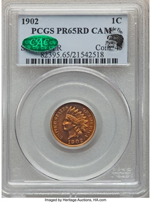 image for: 1902 1C PR65 Red Cameo PCGS. CAC. Eagle Eye Photo Seal. PCGS Population: (1/6). NGC Census: (0/0). PR65.From The Ed's...