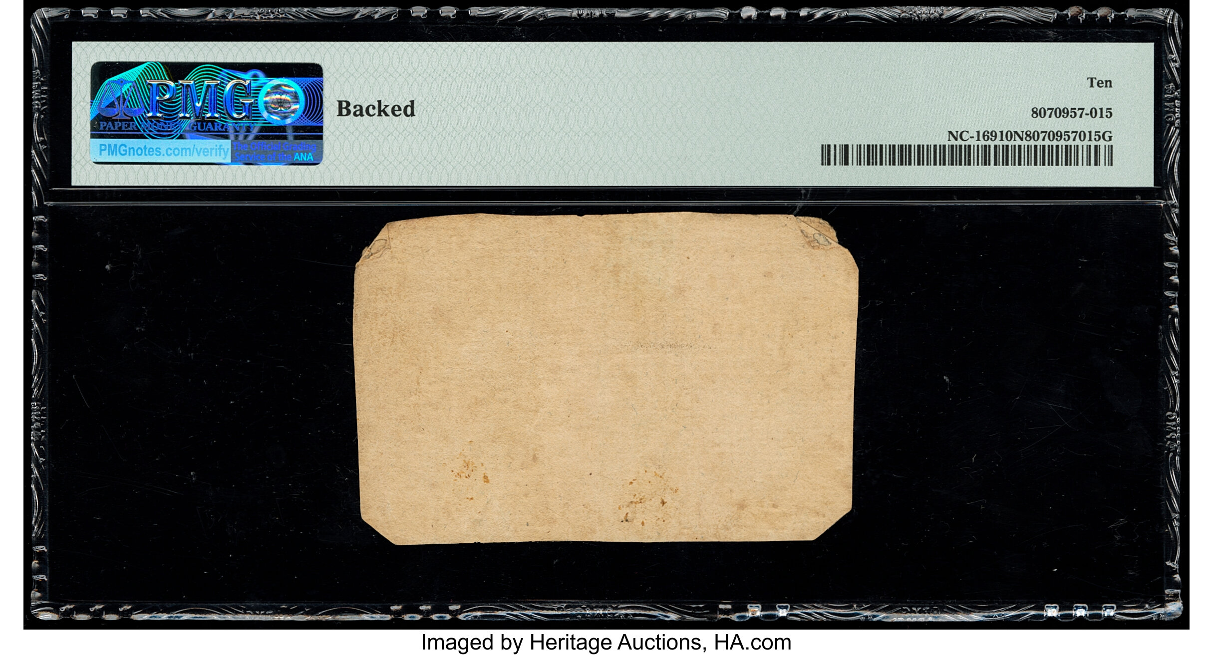 image for: North Carolina April 2, 1776 $20 Rattlesnake PMG Very Good 10 Net....