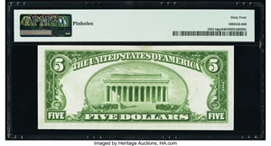 image for: Fr. 1952-I $5 1928B Federal Reserve Note. PMG Choice Uncirculated 64....