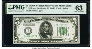 image for: Fr. 1952-I $5 1928B Federal Reserve Note. PMG Choice Uncirculated 63....