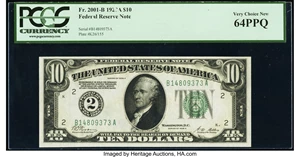 image for: Fr. 2001-B $10 1928A Federal Reserve Note. PCGS Very Choice New 64PPQ....