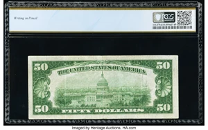 image for: Fr. 2100-B* $50 1928 Federal Reserve Star Note. PCGS Banknote Choice Fine 15....