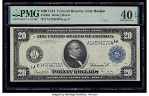 image for: Fr. 967 $20 1914 Federal Reserve Note PMG Extremely Fine 40 EPQ....