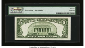 image for: Fr. 1960-B $5 1934D Federal Reserve Note. PMG Choice Uncirculated 64 EPQ....