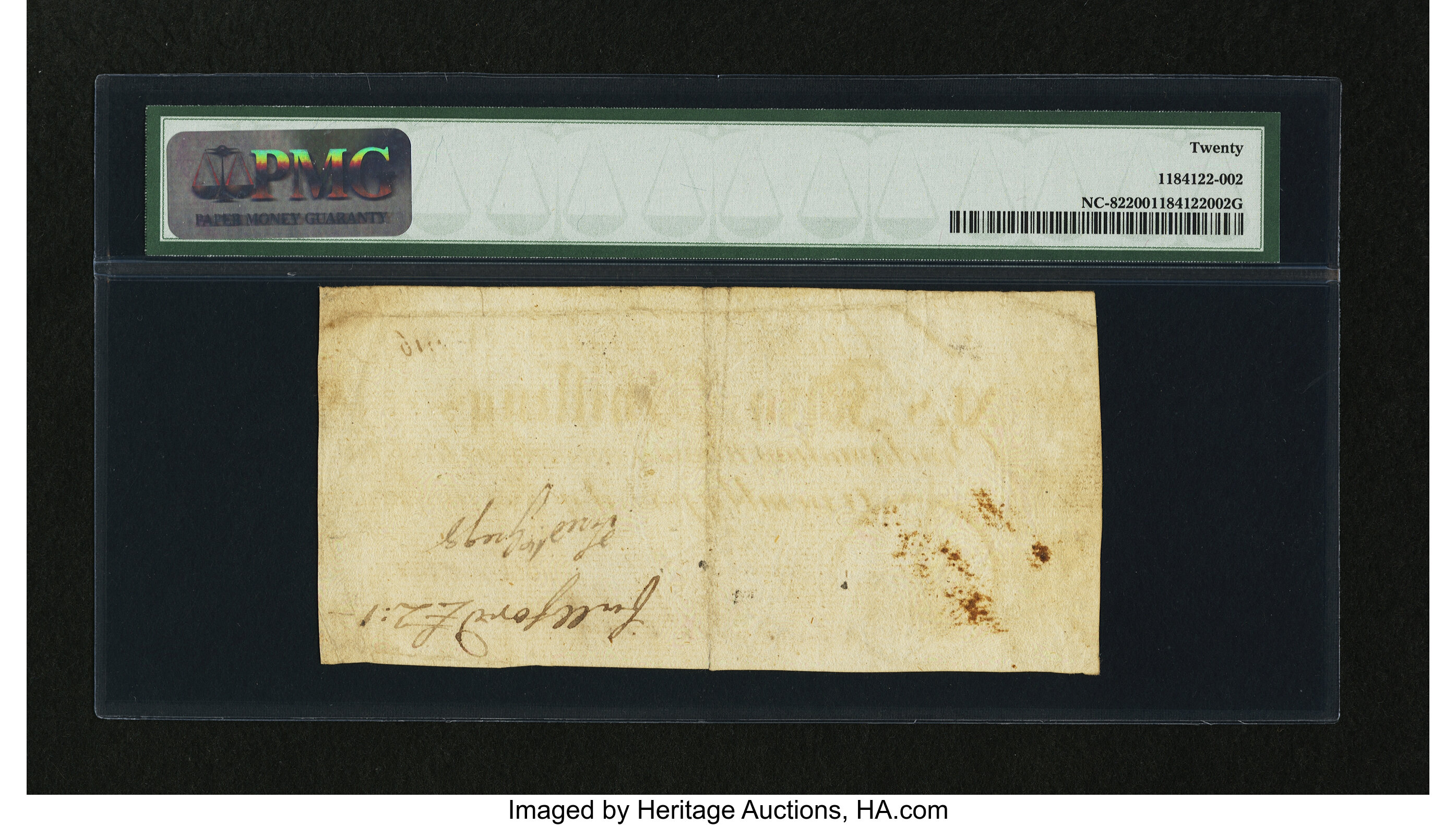 image for: North Carolina March 9, 1754 40s PMG Very Fine 20....