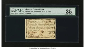 image for: Georgia September 10, 1777 $4/5 PMG Choice Very Fine 35....