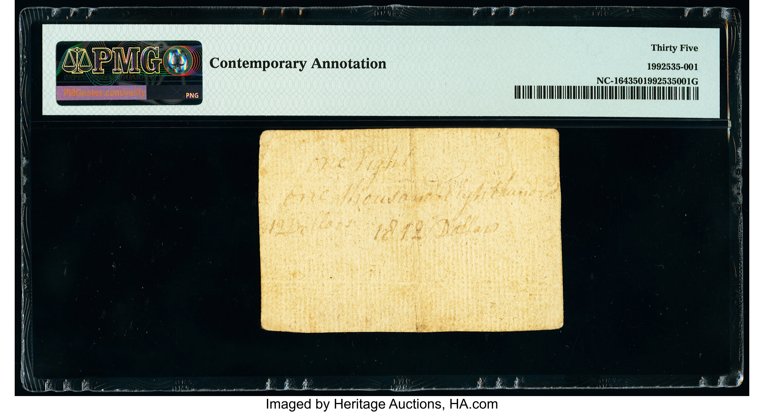 image for: North Carolina April 2, 1776 $7 1/2 U.S. Flag with thirteen stripes and Union Jack PMG Choice Very Fine 35....