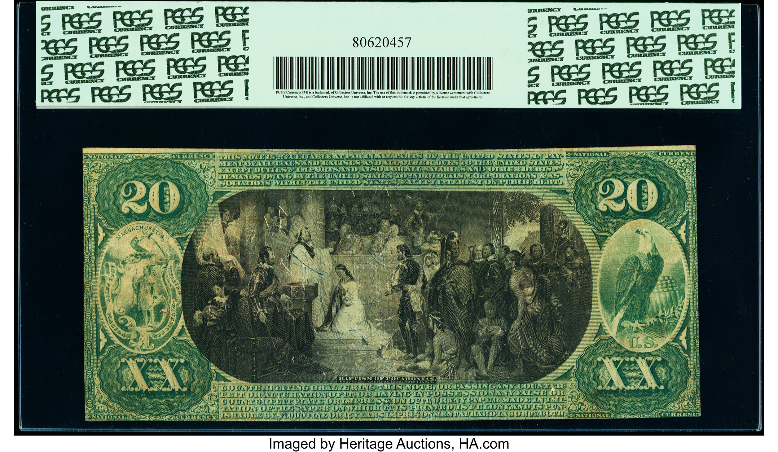 image for: Brighton, MA - $20 1875 Fr. 433 The National Bank of Brighton Ch. # 1099 PCGS Very Fine 30....