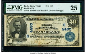 image for: Eagle Pass, TX - $50 1902 Date Back Fr. 670 The First National Bank Ch. # (S)4490 PMG Very Fine 25....