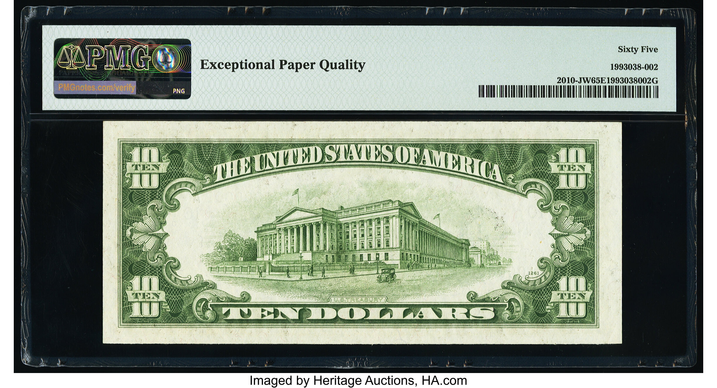 image for: Fr. 2010-J $10 1950 Wide Federal Reserve Note. PMG Gem Uncirculated 65 EPQ....