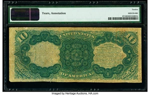 image for: Fr. 97 $10 1875 Legal Tender PMG Fine 12....