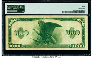 image for: Fr. 1133-L $1,000 1918 Federal Reserve Note PMG Very Fine 30....