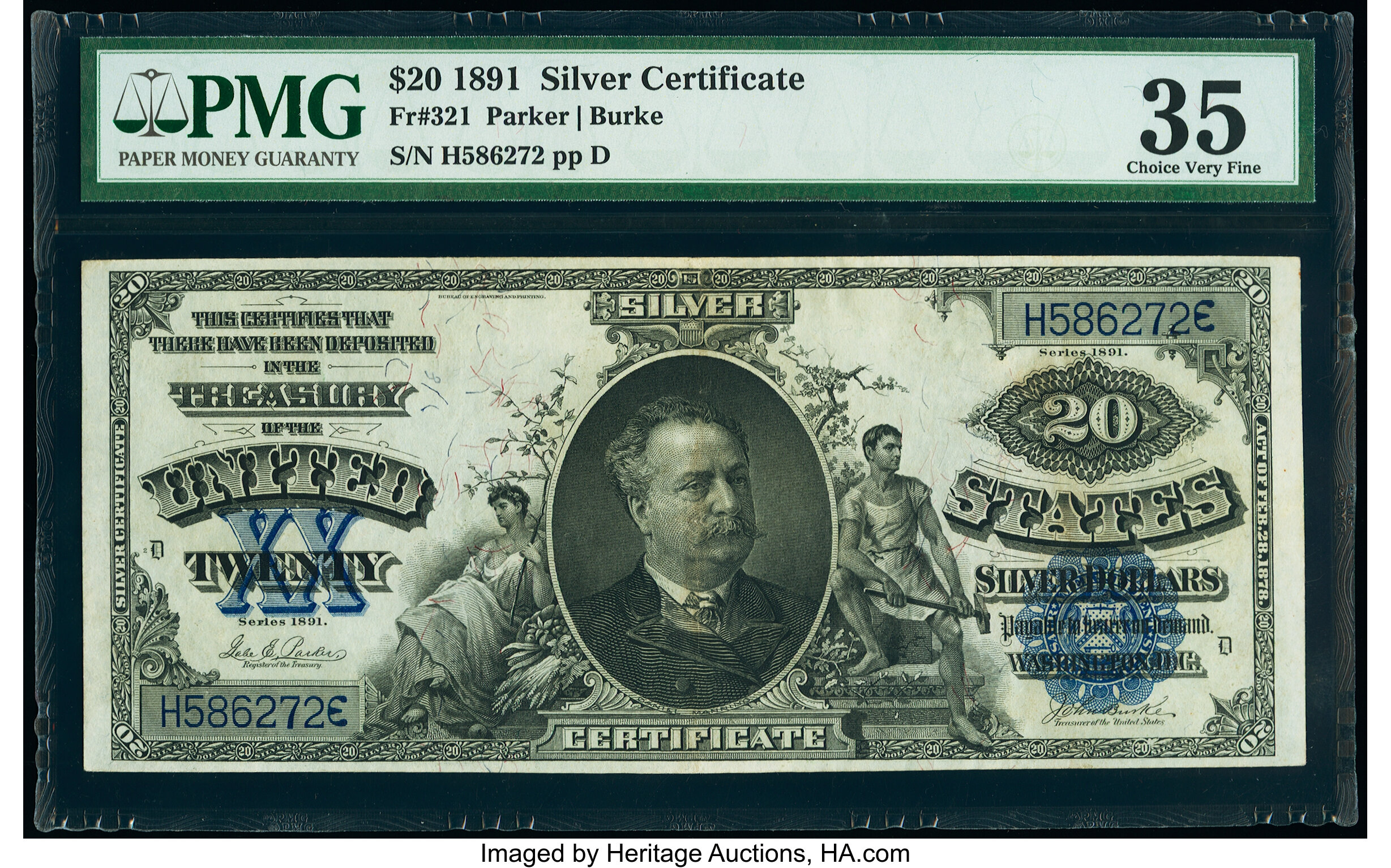 Fr. 321 $20 1891 Silver Certificate PMG Choice Very Fine 35. ...