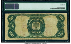 image for: Fr. 333 $50 1891 Silver Certificate PMG Very Fine 25....