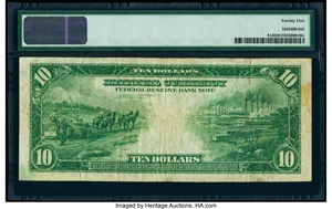 image for: Fr. 814 $10 1918 Federal Reserve Bank Note PMG Very Fine 25....