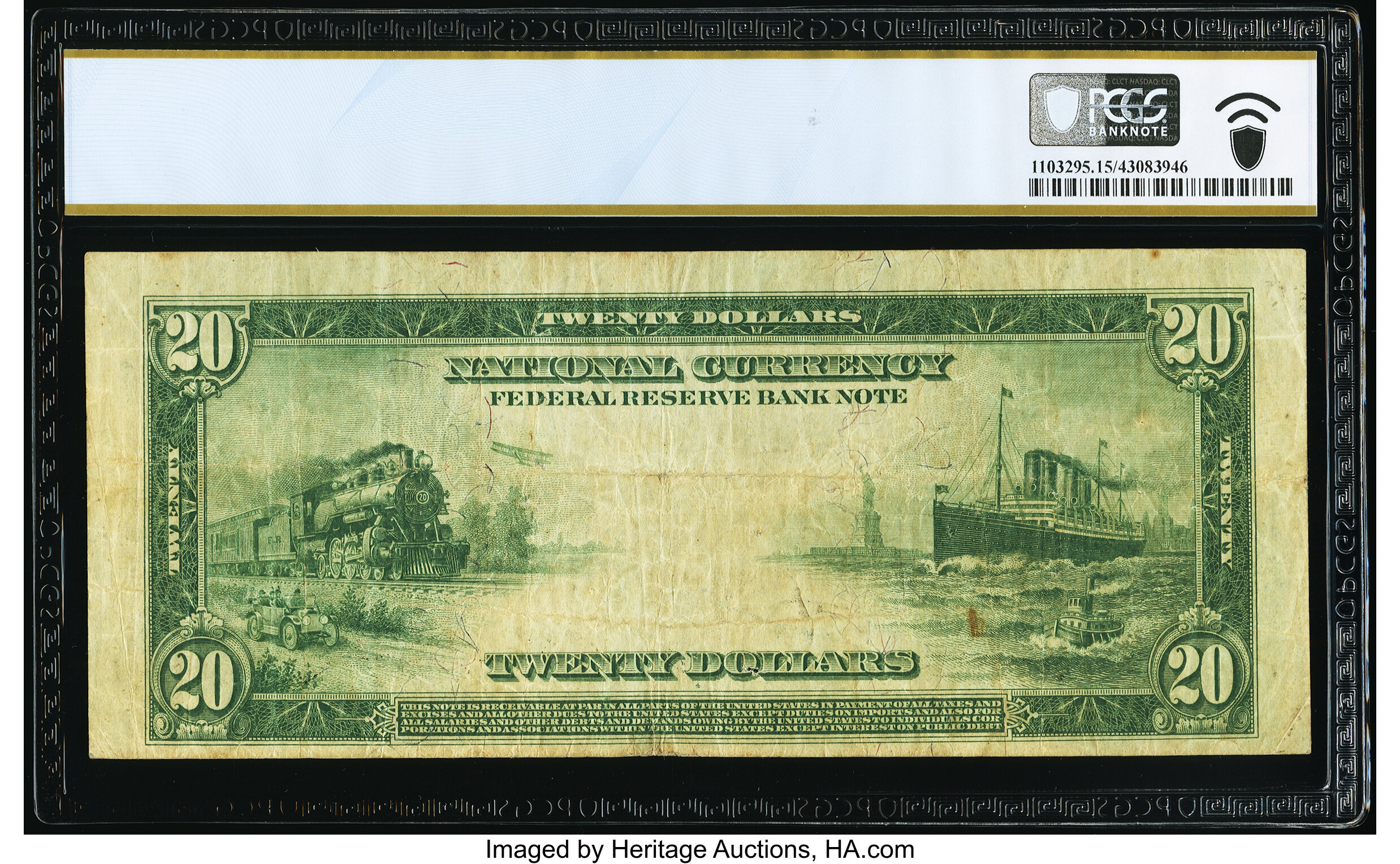 image for: Fr. 828 $20 1915 Federal Reserve Bank Note PCGS Banknote Choice Fine 15....
