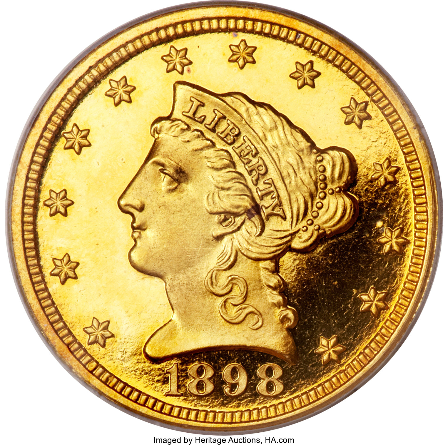 image for: 1898 $2 1/2 PR67 PCGS. CAC (Gold Label)....