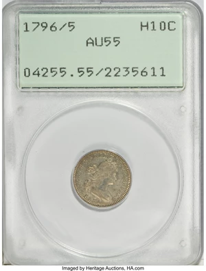 image for: 1796/5 H10C AU55 PCGS....