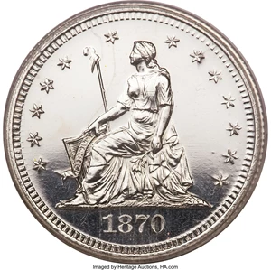 image for: 1870 25C Quarter Dollar, Judd-882, Pollock-980, High R.7, PR61 PCGS....