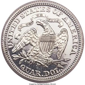 image for: 1870 25C Quarter Dollar, Judd-882, Pollock-980, High R.7, PR61 PCGS....