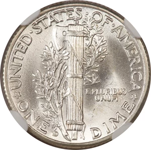 image for: 1942/1-D 10C MS67 Full Bands NGC....