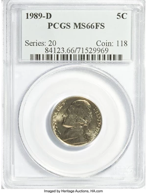 image for: 1989-D 5C MS66 Full Steps PCGS. PCGS Population (27/0). NGC Census: (13/3). (#84123)...