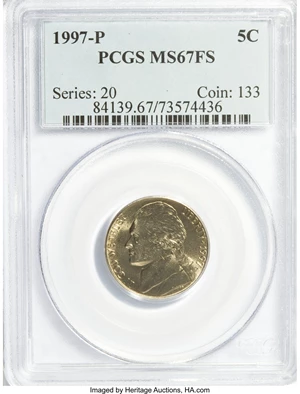 image for: 1997-P 5C MS67 Full Steps PCGS. PCGS Population (9/3). NGC Census: (0/0). (#84139)...