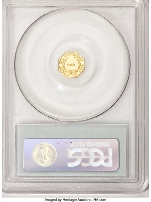 image for: 1855 50C Liberty Octagonal 50 Cents, BG-309, R.5, MS63 PCGS. PCGS Population (7/2). NGC Census: (1/0). (#10429)...