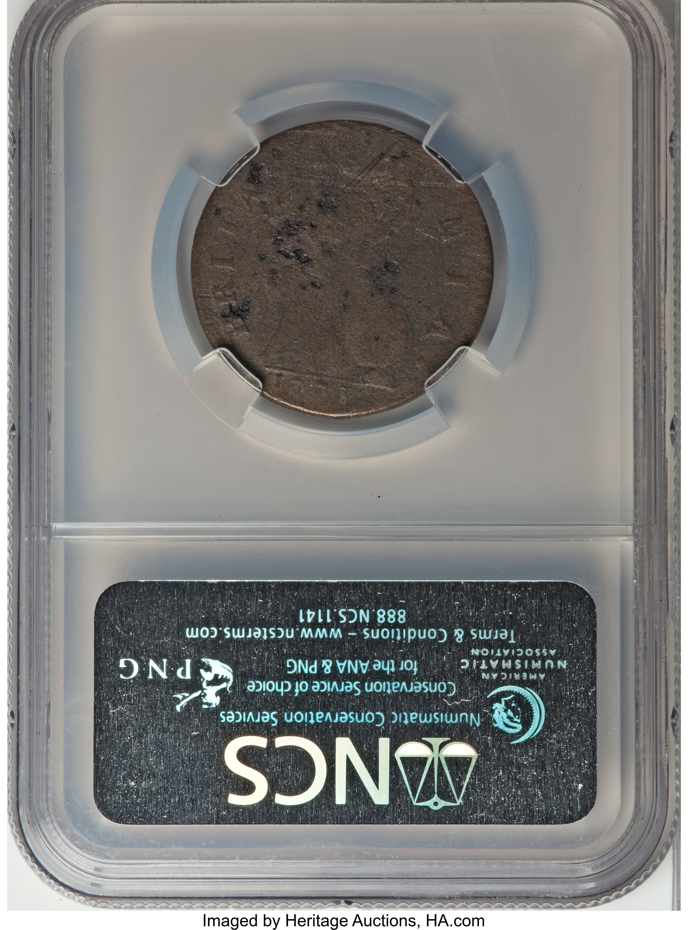image for: 1771 1/2P Machin's Mills Halfpenny--Corroded--NGC. Good 4 Details. NGC Census: (0/0). PCGS Population (0/6).   (#448)...