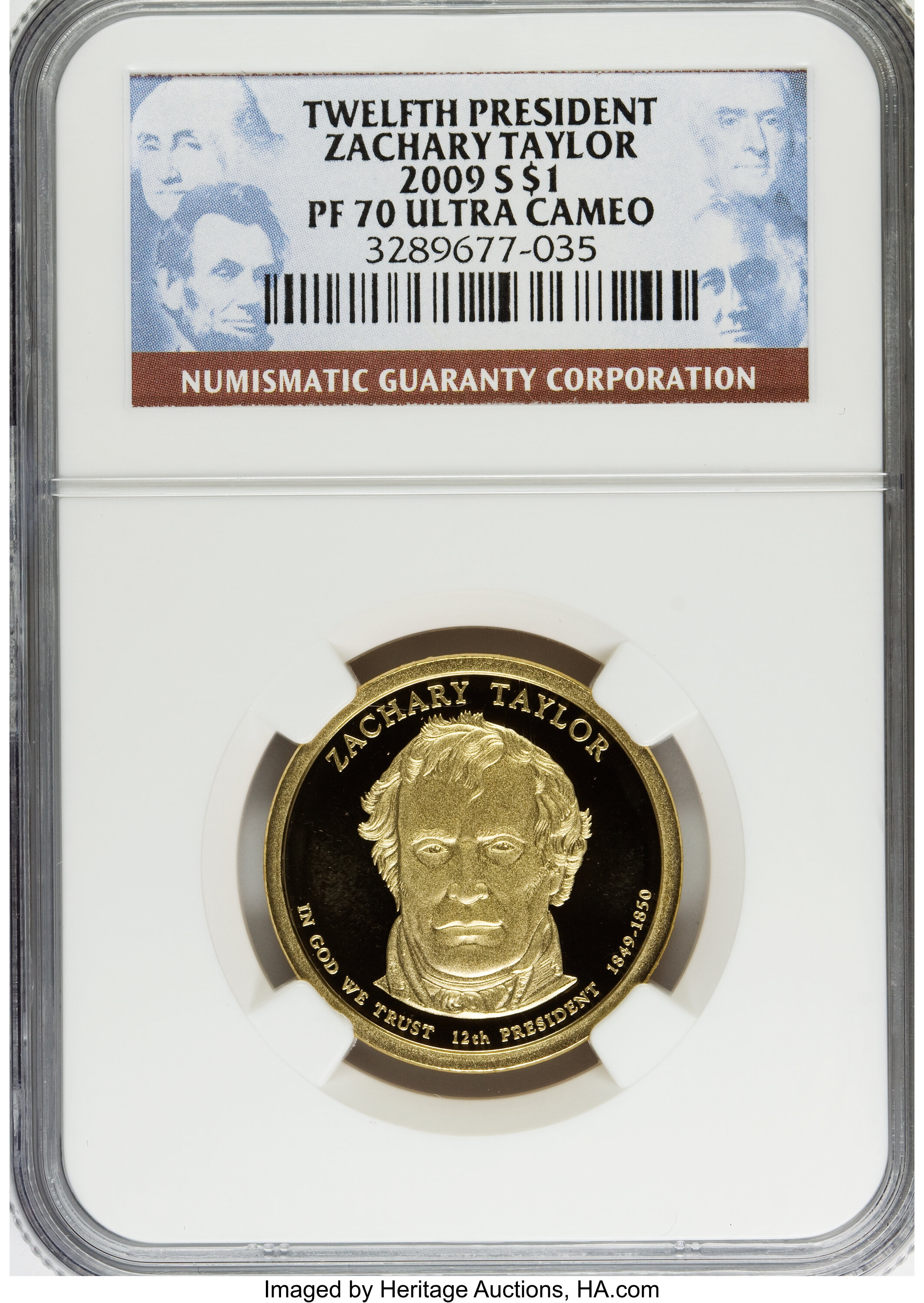 image for: 2009-S $1 Zachary Taylor PR70 Ultra Cameo NGC. NGC Census: (0). PCGS Population (136).   (#407401)...