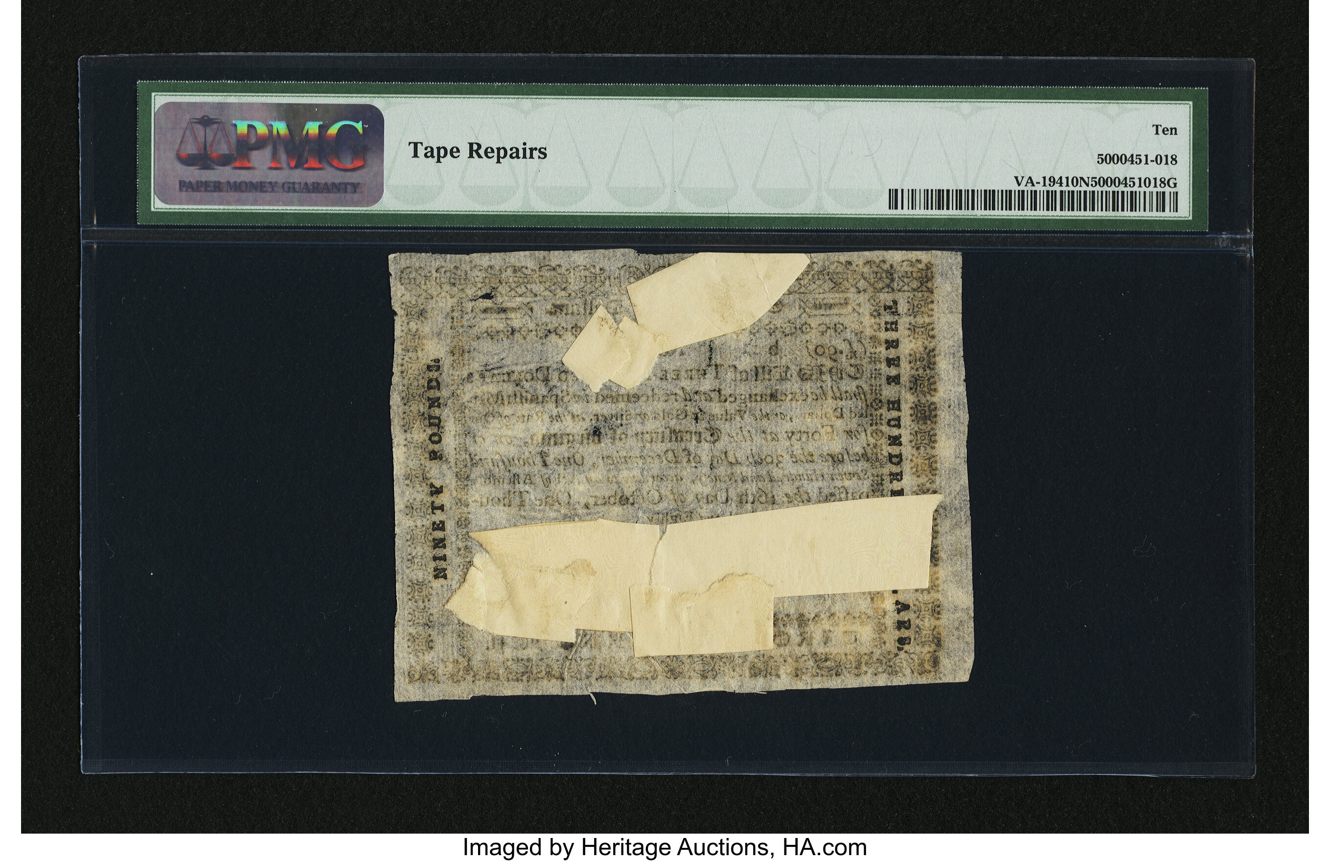 image for: Virginia October 16, 1780 $300 PMG Very Good 10 Net....