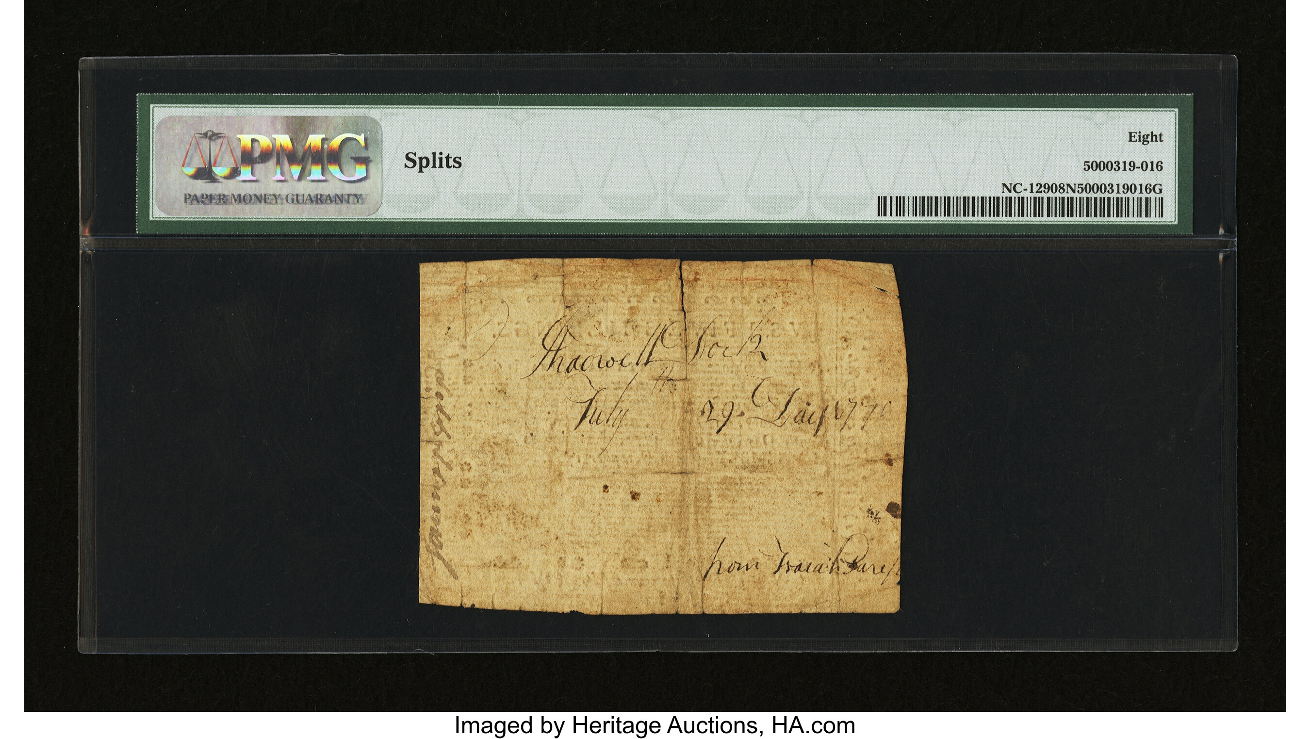 image for: North Carolina December, 1768 5s PMG Net Very Good 8....