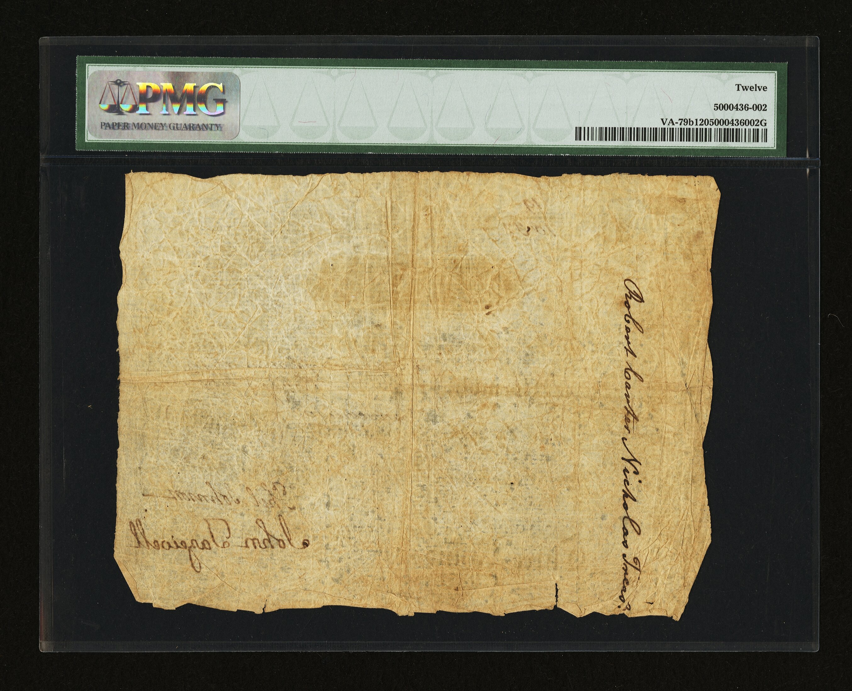 image for: Virginia July 17, 1775 £3 PMG Fine 12....
